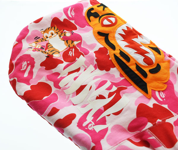 ア ベイシング エイプ A BATHING APE ABC Camo Tiger Zip Hoodie タイガー カモフラ フル ジップ フーディー  001ZPK801003M XL パーカ ピンク LLサイズ 103MT-2419
