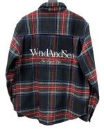 ウィンダンシー WIND AND SEA CPO SHIRT JACKET シャツ ステンカラー フロントボタン ロゴ 刺繍 WDS-O-GEN-23-Q2-JK-06 ジャケット チェック マルチカラー Lサイズ 104MT-1882