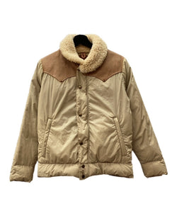 ロッキーマウンテンフェザーベッド Rocky Mountain Featherbed RM CHRISTY JACKET クリスティ ジャケット ダウン ダブルジップ 襟ボア 切替え アウター 薄茶 450-472-22 サイズ 36 ジャケット 無地 ベージュ 104MT-1443