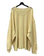 ダイリク DAIRIKU 21ss Thrift Thermal Tee サーマル Tシャツ ダメージ加工 オーバーサイズ ロンT 長袖 黄 21SS C-6 ロンT 無地 イエロー Lサイズ 104MT-1890