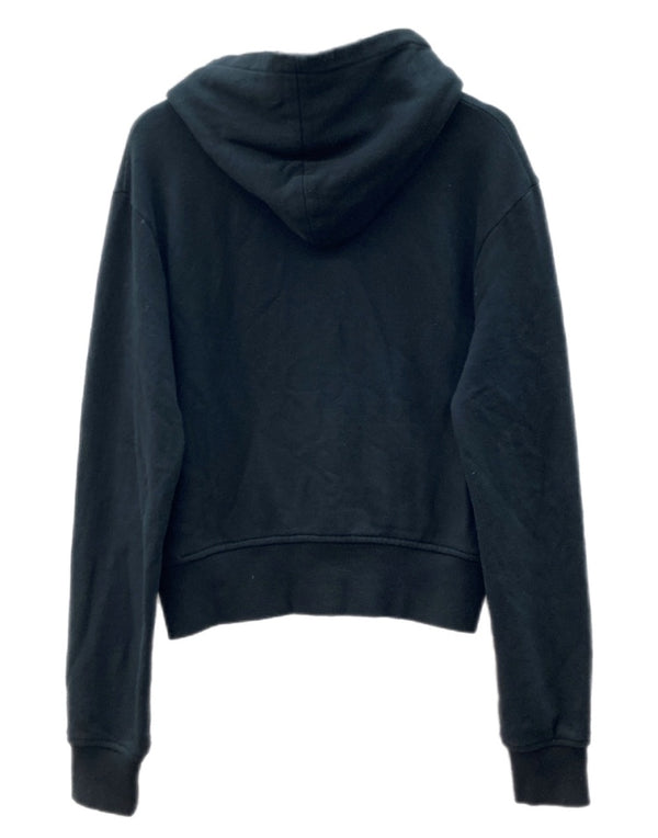 オマールアフリディ Omar Afridi ZIPUP HOODIE ジップアップ フーディー パーカー フルジップ スタッズ 長袖 トレーナー スウェット 黒 サイズ 46 パーカ 無地 ブラック 104MT-2131