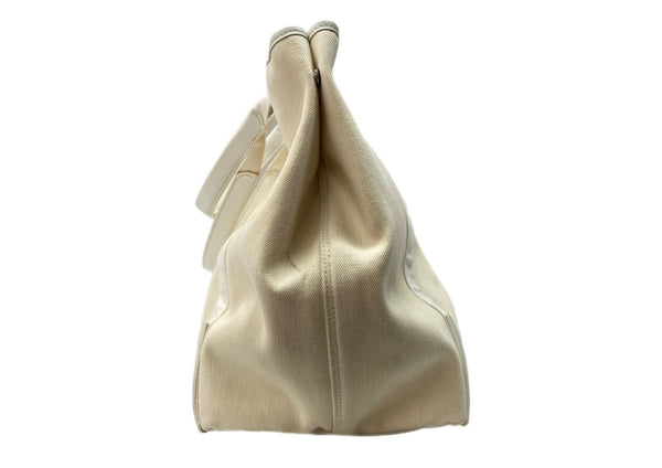 バレンシアガ BALENCIAGA TOTE BAG トート バッグ ネイビーカバス キャンバス かばん 白 バッグ メンズバッグ トートバッグ ロゴ ホワイト 104B-85