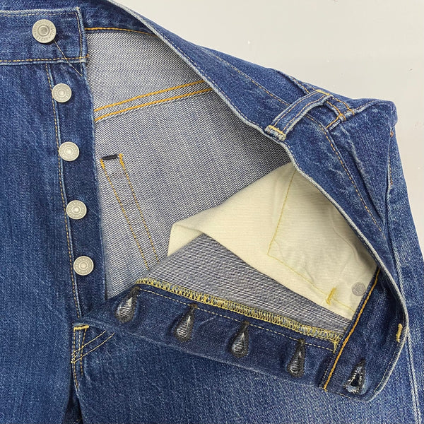 【曜日割引対象外】 リーバイス Levi's 66501 USA製 復刻 ダブルネーム デニム ブルー W34 L36サイズ 201MB-1039 VB