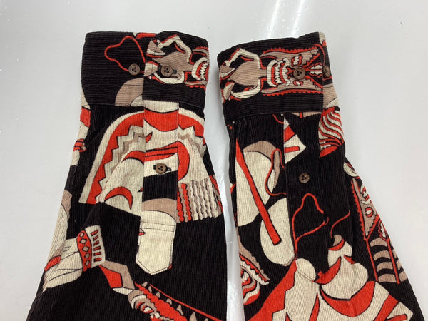 サンサーフ SUN SURF コーデュロイ ボタンダウン 細畝 総柄 L/S CORDUROY SHIRT 119BLK SS27708 長袖シャツ 総柄 ブラック Lサイズ 104MT-2314