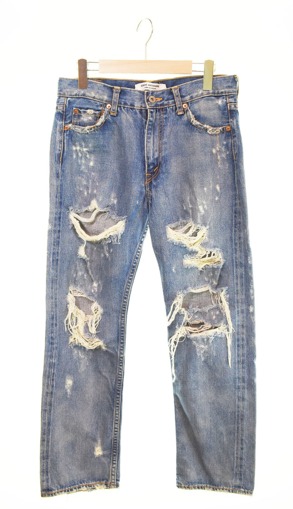 コムデギャルソン COMME des GARCONS JUNYA WATANABE 05AW Broken Denim ダメージ加工 ストレートデニム JP-P05 デニム ブルー Mサイズ 103MB-477