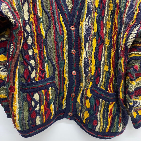 【曜日割引対象外】 クージー COOGI 90's 3Dニットカーディガン カーディガン マルチカラー Lサイズ 201MT-4034