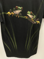 US US古着 RADICAL NATURE Frog カエル アニマル 動物 Tシャツ プリント ブラック Lサイズ 101MT-2619