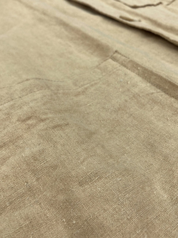 アーツアンドサイエンス ARTS&SCIENCE LINEN COAT リネン コート 麻 ロング丈 胸ポケット 薄茶 サイズ 3 コート 無地 ベージュ 104MT-1054