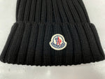 モンクレール MONCLER KNIT CAP ニット帽 ビーニー ファー付 キッズ ベビー 黒 C2-093-00219-00-03510 帽子 レディース帽子 ニット帽 ロゴ ブラック フリーサイズ 104H-25