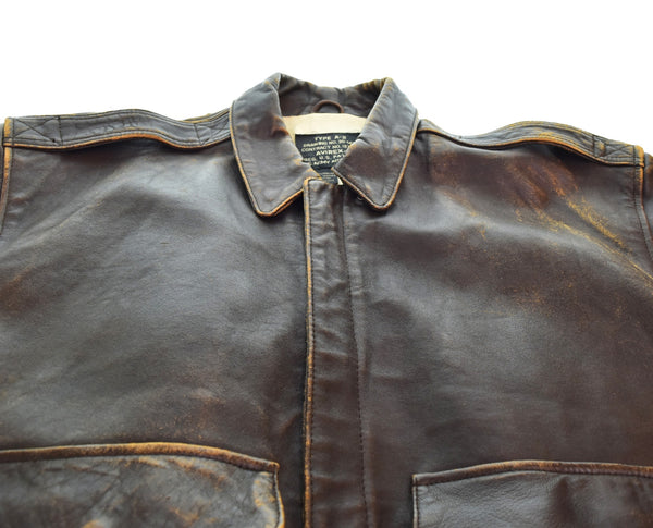 アヴィレックス AVIREX A-2 Flight Jacket レザージャケット フライトジャケット ジャケット ブラウン Sサイズ 103MT-3519
