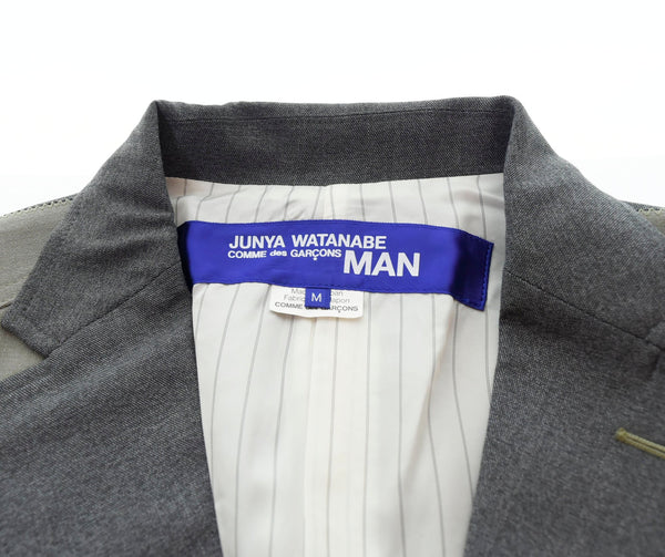 コムデギャルソンマン  COMME des GARCONS MAN JUNYA WATANABE ジュンヤワタナベ 切替ジャケット グレー WE-C007-051-1-3 ジャケット グレー Mサイズ 103MT-536