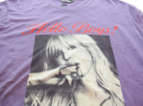 ヒステリックグラマー HYSTERIC GLAMOUR COURTNEY LOVE HELLO BOYS pt T-SH フォトプリント 長袖Tシャツ 0253CL11 ロンT パープル Lサイズ 103MT-3124