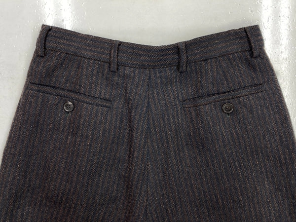 ドリスヴァンノッテン DRIES VAN NOTEN WIDE HALF PANTS ワイド ハーフ パンツ ジップフライ ショート タック 灰 ストライプ 020915-8223-901 ハーフパンツ グレー サイズ 46 104MB-256