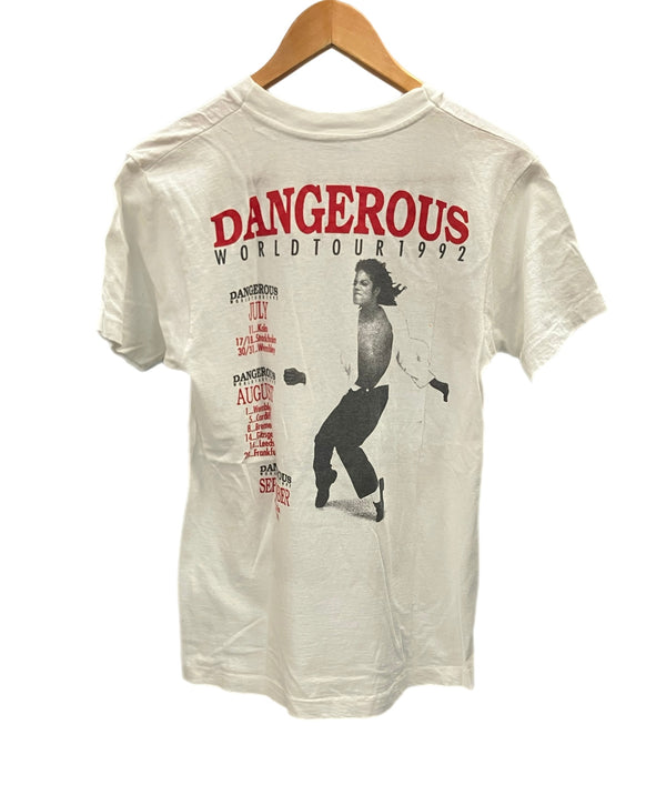 ヴィンテージ vintage 90s 90's  MICHAEL JACKSON DANGEROUS WORLDTOUR 1992 Tee マイケルジャクソン  シングルステッチ - Tシャツ ホワイト フリーサイズ 101MT-3082