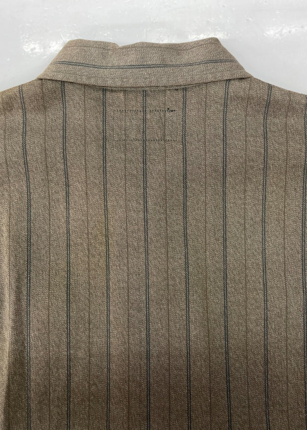 ダブルアールエル RRL STRIPE WORK JACKET ストライプ ワーク ジャケット ジップアップ CONMAR社 Ralph Lauren 茶 MNRROTWM5L00072 ジャケット ストライプ ブラウン Mサイズ 104MT-1379