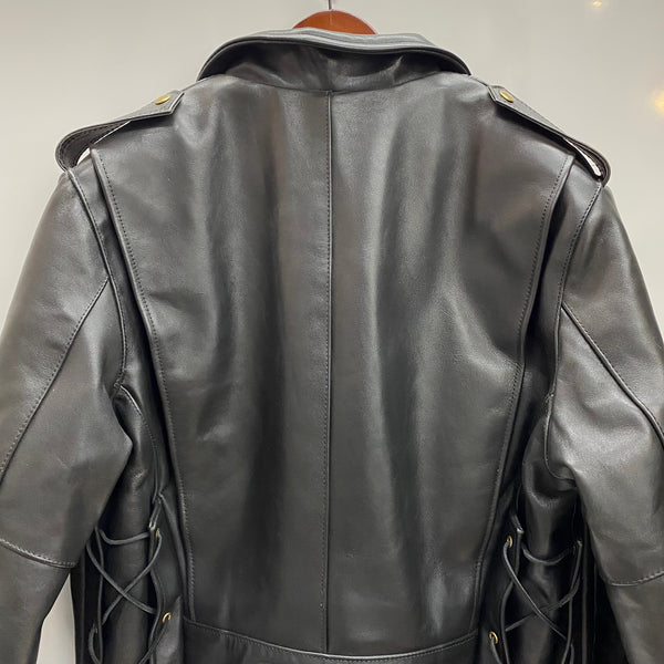 【曜日割引対象外】 バンソン VANSON ハイウェイマン ダブルライダース Dポケット USA製 レザー ジャケット ブラック 46サイズ 201MT-4147 VB