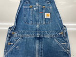 カーハート Carhartt DENIM OVERALL デニム オーバーオール ジップフライ アウトドア 薄手 ワーク つなぎ オールインワン インディゴ 青 ロゴ R07-DST つなぎ・オーバーオール ブルー サイズ 32 104MB-314