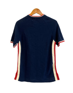 ヒステリックグラマー HYSTERIC GLAMOUR HYSTERIC ヒステリック 半袖ニットカットソー ロゴ ライン 紺 赤 半袖カットソー ネイビー フリーサイズ 101LT-255