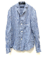 ラルディーニ LARDINI チェック リネン ジャケット BO-671/3 82000 XS ジャケット ブルー 601MT-43