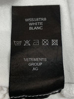ヴェトモン VETEMENTS 18SS Side slit Tee サイド スリット Tシャツ オーバーサイズ 白 WSS18TR8 Tシャツ プリント ホワイト Mサイズ 104MT-1497