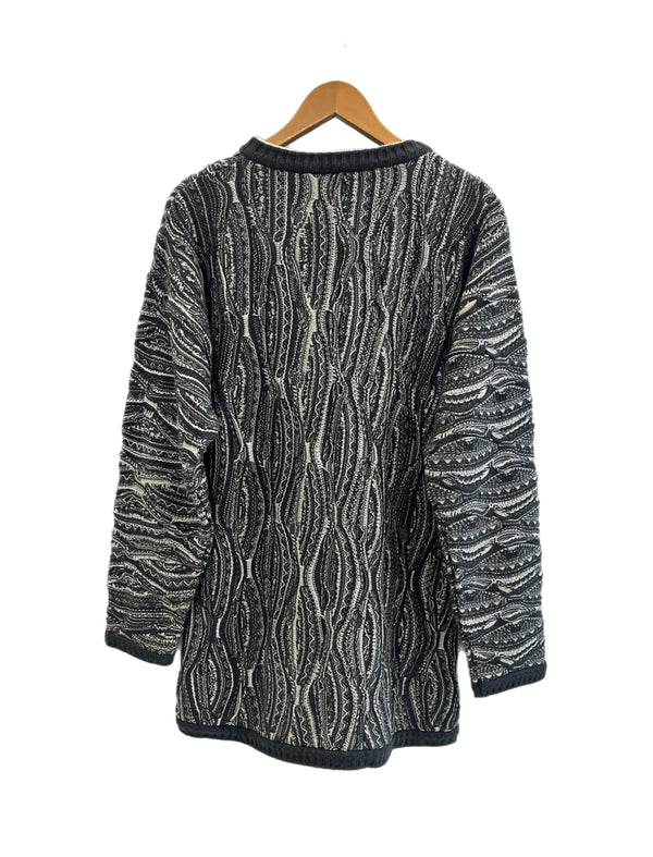クージー COOGI 90s 90's AUSTRALIA 3D KNIT 3Dニット 総柄 クルーネック グレー系 XXL セーター マルチカラー 101MT-5004