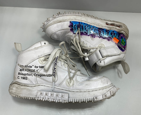 ナイキ NIKE × Off-White オフホワイト Air Force 1 Mid "Graffiti" エアフォース1  DR0500-100 レディース靴 スニーカー ホワイト 24.5cm 101-shoes1521