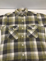 ヴィンテージ vintage 60'S 60年代 BRENT ブレント マチ付き ヘビーフランネルシャツ ヘビネル マチネル フラップポケット ブロックチェック  LONG TAILE 長袖シャツ グリーン Lサイズ 101MT-4029