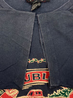 ダブルアールエル RRL 90s PRINT LOGO T-SHIRT プリント ロゴ Tシャツ トラック ひいらぎ 半袖 USA製 三ツ星タグ Ralph Lauren 紺 Tシャツ プリント ネイビー XLサイズ 104MT-1485