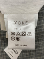 ヨーク YOKE 21SS SIDE OPEN COUBLE-BREASTED JACKET サイドオープン ジップ ジャケット テーラード ファスナー 灰 YK21SS0193J サイズ 2 ジャケット チェック グレー 104MT-982