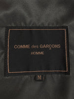 コムデギャルソン COMME des GARCONS HOMME BLACK NYLON LONG COAT ナイロン ロング コート チェスター ボタン アウター ジャケット 黒 HC-10001M ジャケット 無地 ブラック Mサイズ 104MT-1556
