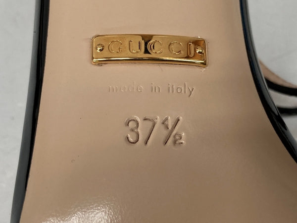 グッチ GUCCI Rhinestone Cross Strap Sandals ラインストーン クロス ピンヒール ミュール パンプス BLACK 黒 レディース靴 サンダル ストラップ ブラック SIZE37 1/2 104S-864