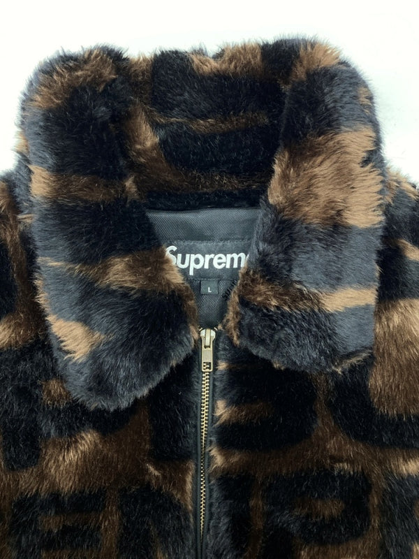 シュプリーム SUPREME 18SS Faux Fur Bomber Jacket フェイク ファー ボンバー ジャケット コート アウター 茶色 ジャケット ロゴ ブラウン Lサイズ 104MT-623