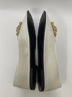 レジーネデルフォルテ Le Regine del Forte 装飾 フラットシューズ レディース靴 スリッポン ホワイト 37 601sh-17