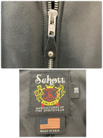 【曜日割引対象外】 ショット SCHOTT ニューネイキッドシングルライダース レザージャケット 7644 ジャケット ブラック 38サイズ 201MT-3031 VB