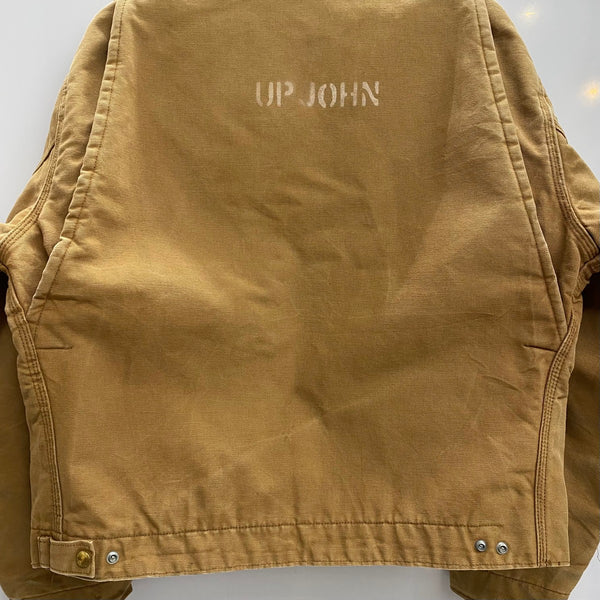 【曜日割引対象外】 カーハート Carhartt 70's デトロイトジャケット ステンシル ジャケット ベージュ 46サイズ 201MT-4874 VB