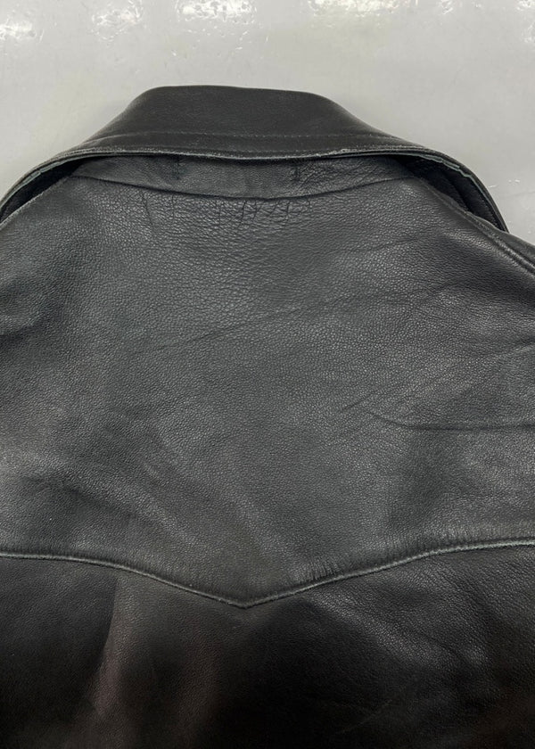 トリプルシックス 666 DOUBLE RIDERS JACKET ダブル ライダース ジャケット バイカー 革ジャン ロクロクロク ベルト 裏キルティング 黒 サイズ 30 ジャケット 無地 ブラック 104MT-1289