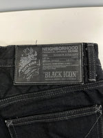 ネイバーフッド NEIGHBORHOOD BLACK ICON NARROW STRAIGHT ナローストレート ブラックデニム ジーンズ デニム ブラック Sサイズ 101MB-581