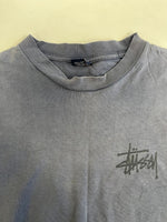 ステューシー STUSSY 90s 90's OLD STUSSY 紺タグ USA製 ドラゴン プリントTシャツ シングルステッチ サンフェード 鬼フェード 紺 Tシャツ ネイビー Lサイズ 101MT-5323