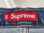 シュプリーム SUPREME 24FW Distressed Loose Fit Selvedge Jean ディストレスト ルーズ フィット セルビッチ ジーンズ 青 無地 デニム ブルー サイズ 34 104MB-299