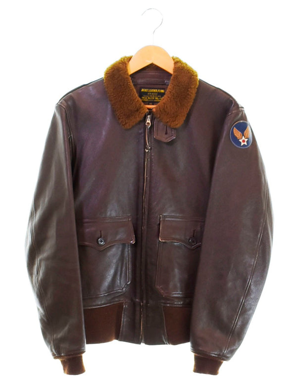 ザリアルマッコイズ THE REAL McCOY'S FLIGHT JACKET 襟ボア G-1 レザージャケット AN6552 40 ジャケット ブラウン 103MT-1329