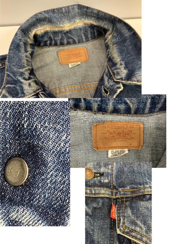 リーバイス Levi's 70's 70年代 71205 BIGE ロング丈 ボタン裏524刻印 ケアタグ デニムジャケット Gジャン 4th トラッカージャケット VINTAGE ヴィンテージ MADE IN USA アメリカ製 ジャケット ブルー 101MT-5397