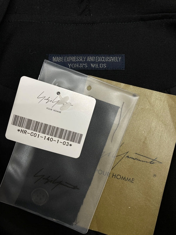 ヨウジヤマモト Yohji Yamamoto REGULATION WOOL GABARDINE COAT ウール ギャバジン コート フーディ ロング ジャケット 黒 HR-C01-140 サイズ 3 ジャケット 無地 ブラック 104MT-1704