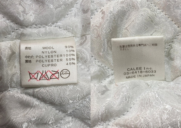 キャリー CALEE WOOL MELTON COACH JACKET ウール メルトン コーチ ジャケット ボタン 裏キルティング アウター 黒 ジャケット ロゴ ブラック XLサイズ 104MT-2146