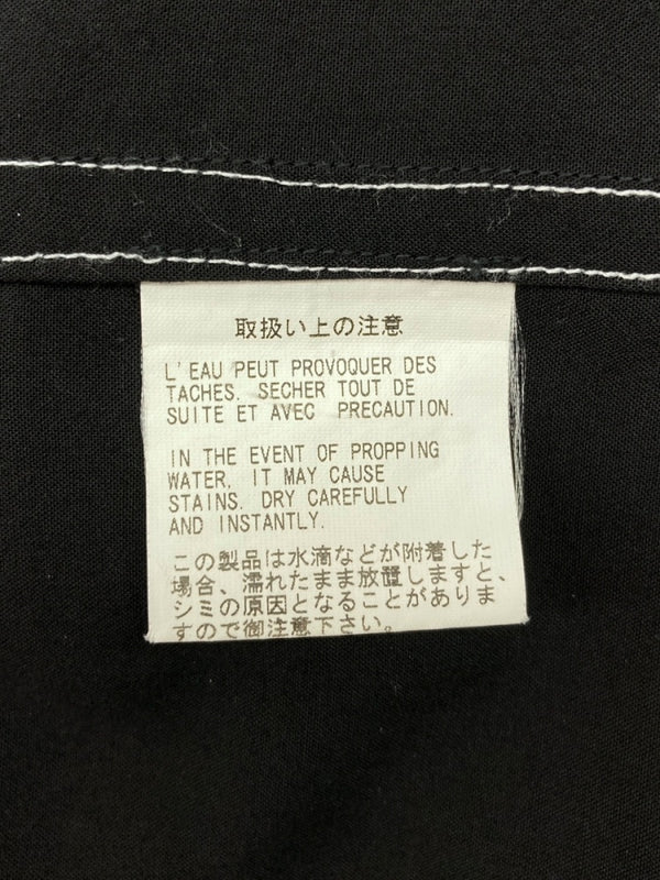 ヨウジヤマモト Yohji Yamamoto POUR HOMME OPEN SHIRT オープン シャツ ホワイトステッチ ブラウス 長袖 薄手 黒 HR-B49-249 サイズ 4 ジャケット 無地 ブラック 104MT-2118