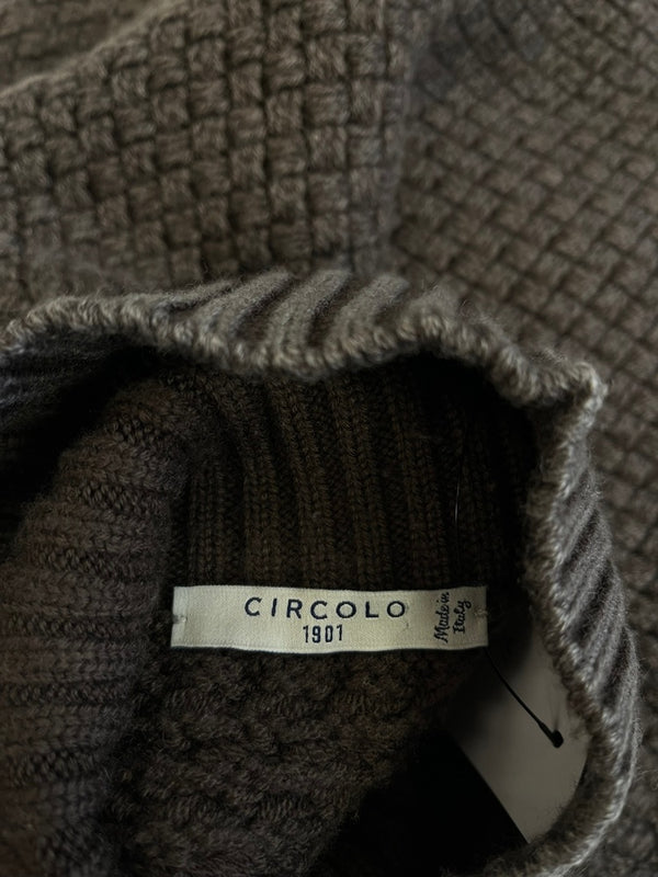 チルコロ 1901 CIRCOLO 1901  製品加工 イントレ タートルニット イタリア製 612874126 セーター ブラウン Mサイズ 101LT-216