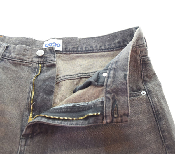 ナインティナインティ 9090 King Logo Buggy Denim キングロゴ デニムパンツ ジーンズ バギー 刺繍 NN1539 デニム ブラック LLサイズ 103MB-516