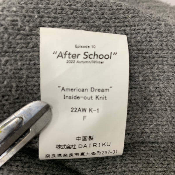 ダイリク DAIRIKU 22AW American Dream Inside-out Knit 星条旗 セーター グレー Fサイズ 201MT-4806