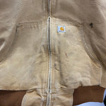 【曜日割引対象外】 カーハート Carhartt DUCK ACTIVE JACKET MADE IN USA パーカー ジャケット ベージュ Lサイズ 201MT-3874 VB