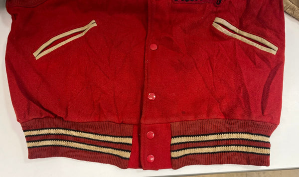 ヴィンテージ vintage 60's～ 60年代 BUTWIN バトウィン ウール スタジャン バーシティジャケット アワードジャケット  Red Knights 袖レザー ツートン ベージュ 44 ジャケット レッド 101MT-5454