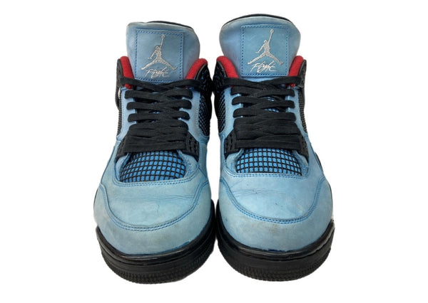 ナイキ NIKE 18年製 × Travis Scott トラヴィス スコット AIR JORDAN 4 RETRO UNIVERSITY BLUE エア ジョーダン レトロ UNC AJ4 シューズ 青 308497-406 メンズ靴 スニーカー ブルー 29cm 104S-1034